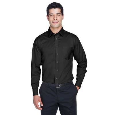 Devon and Jones® Men's Crown Collection® Solid Stretch Twill Woven Dress Shirt