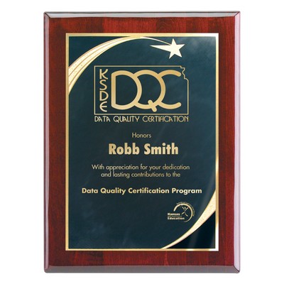 Plaque - 9"x12" Wall Plaque w/ Black Star Achievement Plate (7"x10")