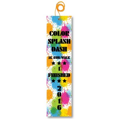 2"x 8" Custom Sublimated Award Ribbon W/Card