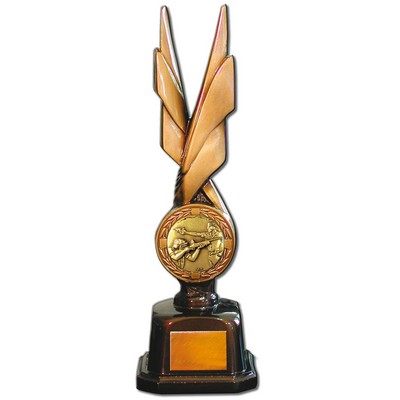 Stock Phoenix 14" Trophy with 2" Shooting Coin and Engraving Plate