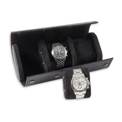 Leather Textured 3 Watch Roll