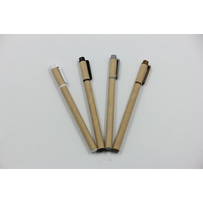 Simple Eco Friendly Paper Gel Pen With Plastic Cap