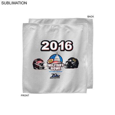 Bowl Game Rally Towel in Microfiber Dri-Lite Terry, Sublimated Full Color Logos (10"x10")