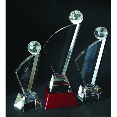 Globe Optical Crystal Award/Trophy 9.5"H - Variant B