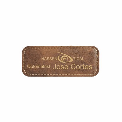 Rustic & Gold Leatherette Badge w/ Magnet