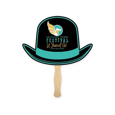 Lightweight Derby Hat Shape Hand Fan