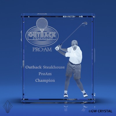 Series 3 Rectangle Crystal Cubes Award (4 ¾" x 3 1/8" x 2 3/8")