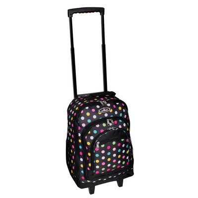 Everest® Wheeled Backpack with Polka Dot Pattern, 29L