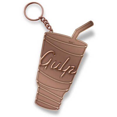 Customized Zinc Alloy Keychain with Shiny Brass Plating