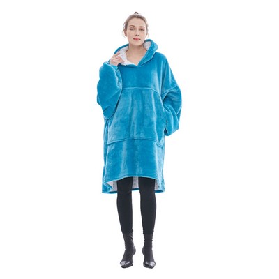 Oversized Microfiber & Sherpa Wearable Blanket Hoodie