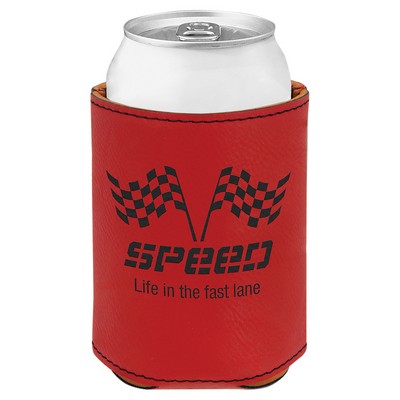3 3/4" Red Leatherette Beverage Holder