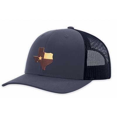 Richardson 115 Cap With Leather Badge Heat Applied or Sewn On