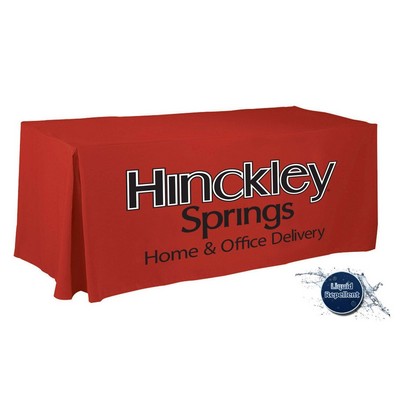 8' Custom Printed Liquid Repellent Fitted Table Cover - Front Panel Print