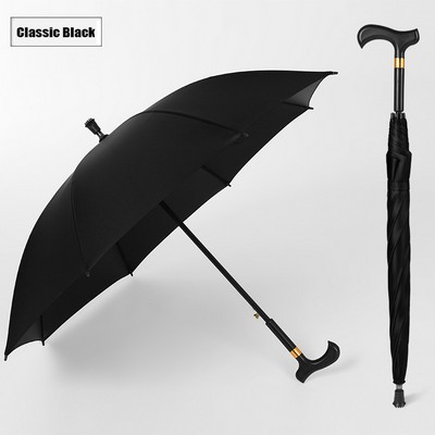 Long handled umbrella automatic 23" double bone black glue clear umbrella customized advertising