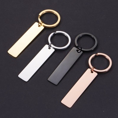 Rectangular Stainless Steel Stamping Blank Keyrings
