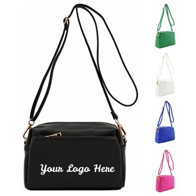 Faux Leather Crossbody Bag