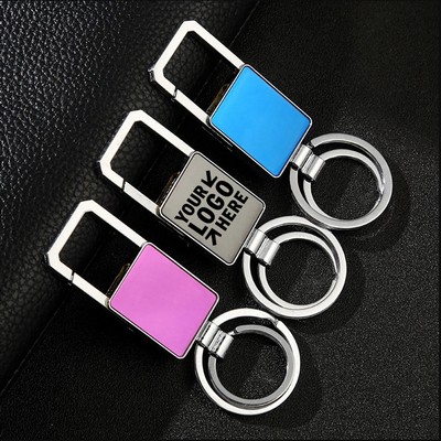 Double Ring Metal Keychain