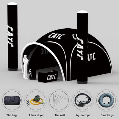 10ftx10' Custom Inflatable Air Dome Tent W/ 3x Full Wall and Awning