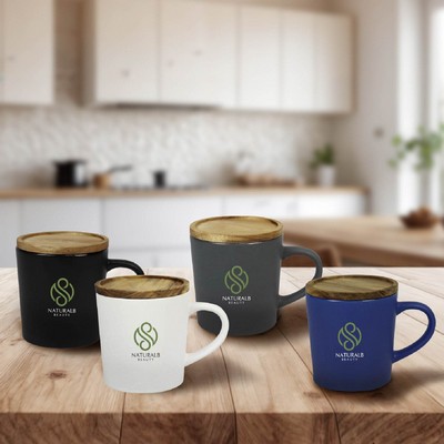 EcoChic Ceramic Mug with Wooden Lid