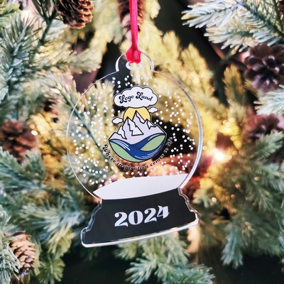 Custom Printed Acrylic Snowglobe Ornament