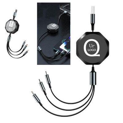 47.2" 3-In-1 Retractable Charging Cable