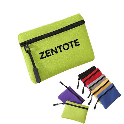 Oxford Zipper Coin Purse Pouch