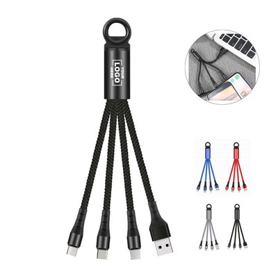 4-in-1 USB Fast Charging Cable With Carabiner