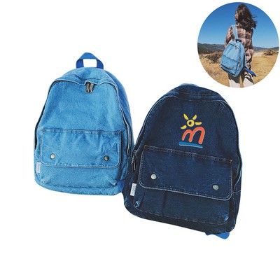Denim Canvas School Backpack