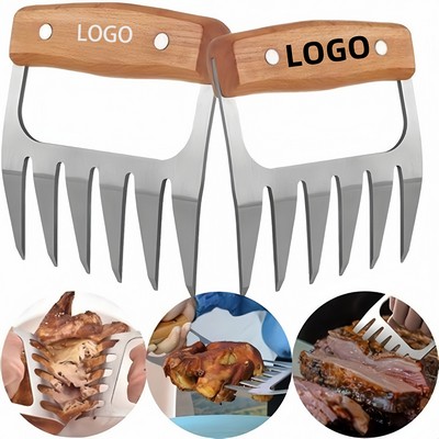 Custom Stainless Steel Meat Shredder Claw w/Wooden Handle