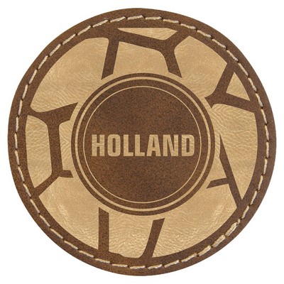 Round Leatherette Patch with Adhesive
