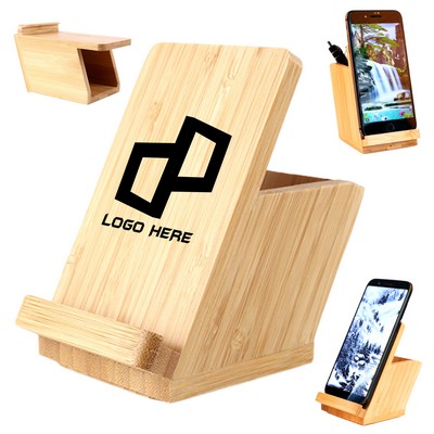Bamboo Wireless Charging W/ Pen Holder