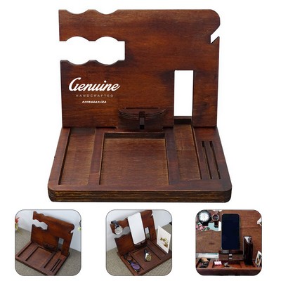 Wood Phone Docking Station Organizer