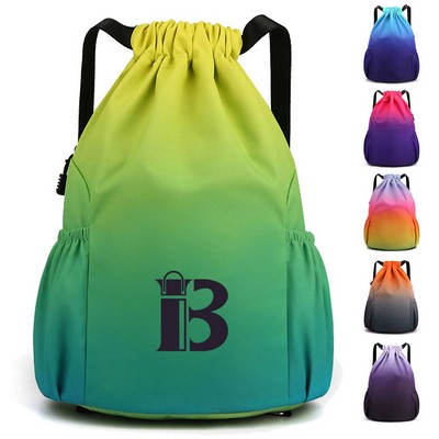 Nylon Large Capacity Waterproof Drawstring Backpack