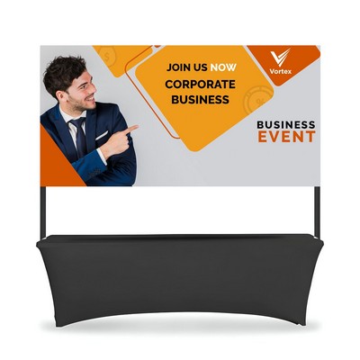 Table Top Banner - Back Wall Display Package, Double Sided (6.07' x 5.41ft)