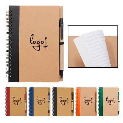 Spiral Notebook With Pen - Journal