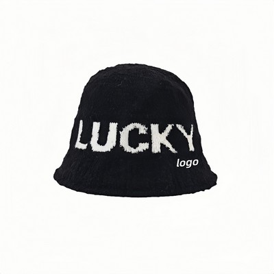 Korean Style Winter Bucket Hat for Women with Cozy Fleece Lining
