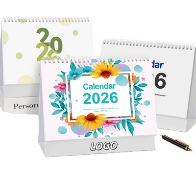 2026 Coil Standing Page Flip Desktop Calendar