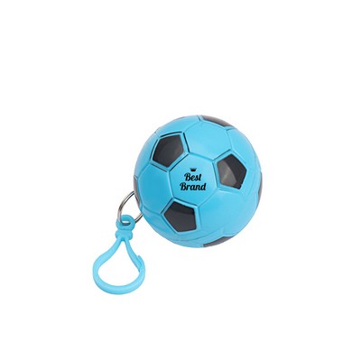 Soccer Keychain with Disposable Portable Raincoat