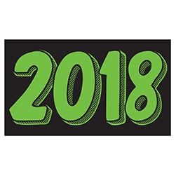 2018 Rectangle Year Vinyl Sticker