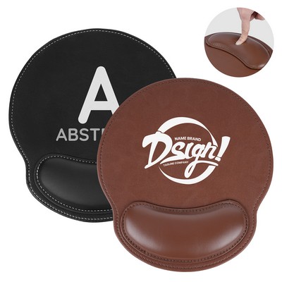 Ergonomic PU Leather Wrist Support Mouse Pad