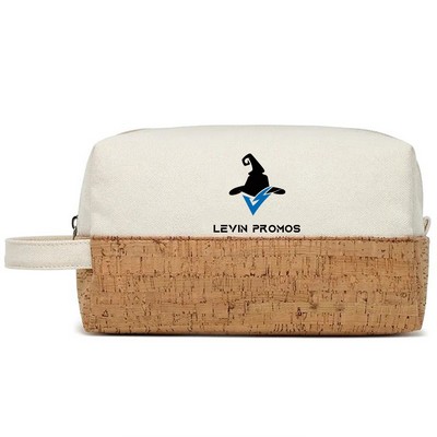 Natural Cork Canvas Cosmetic Bag