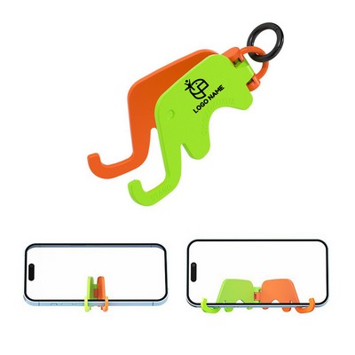 2-in-1 Elephant Desktop Foldable Phone Holder & Keychain