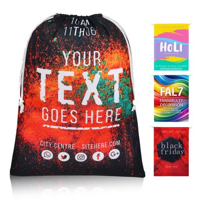 12" x 16" Full-Color Polyester Drawstring Bag with Sublimation Printing