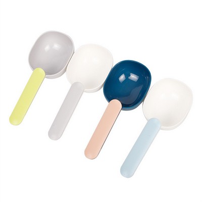 Two-Tone Plastic Pet Food Scoop with Clip Handle, Thickened Dog Cat Food Feeding Spoon,