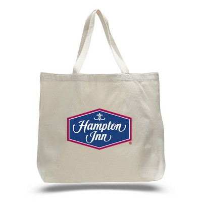 7 Oz. Jumbo Canvas Tote Bag w/ Squared Bottom (20"x15"x5")