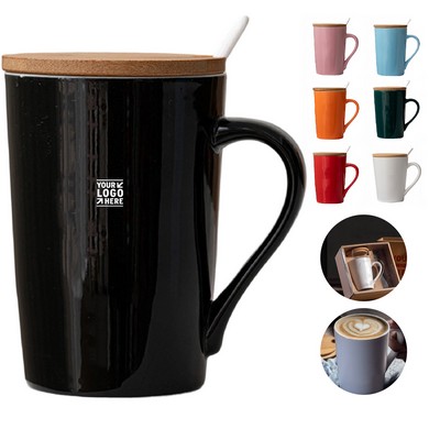 Personalized Minimalist Ceramic Mug Set with Lid