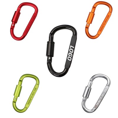 Heavy-Duty D-Type Aluminum Carabiner W/ Screw Lock