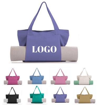 Large Capacity Canvas Yoga Bag (Mat Not Included)
