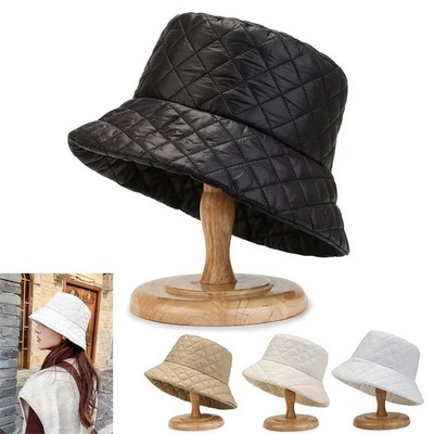 Down Plaid Women Bucket Hat