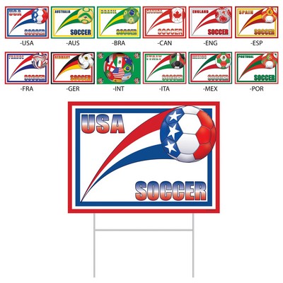 International Soccer Plastic Yard Signs